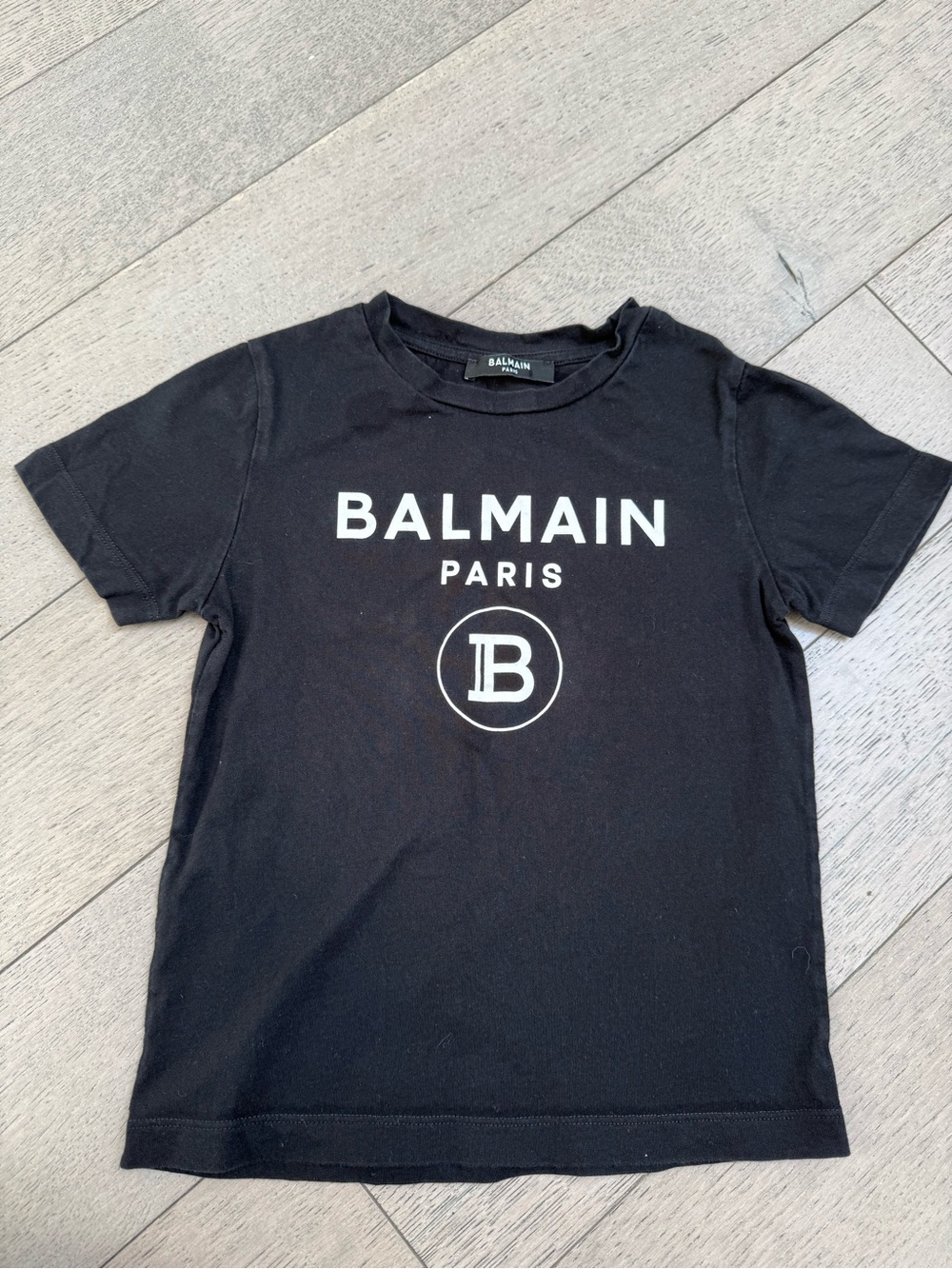 Balmain Black & White Logo Kids Tee